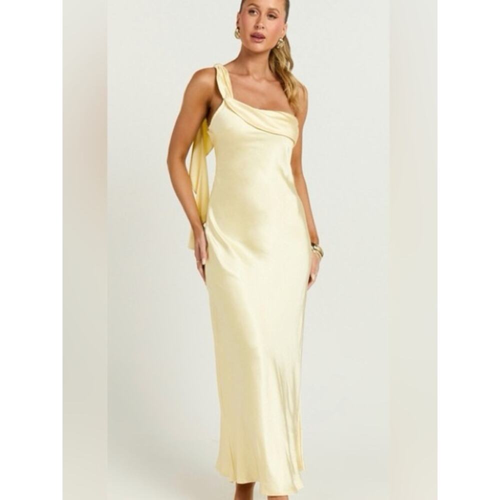 NEW! REVOLVE Australia SHOWPO Her Comes the Sun Celix satin maxi dress US M - Picture 2 of 11